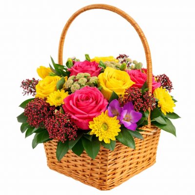 Корзина с цветами «Осколки радуги»