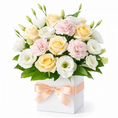 Цветы в коробке «Цветочный каскад»